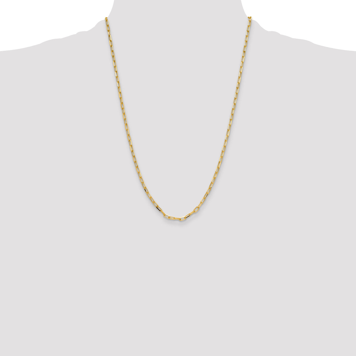 14k 3.5mm Solid Beveled D/C Paperclip Chain