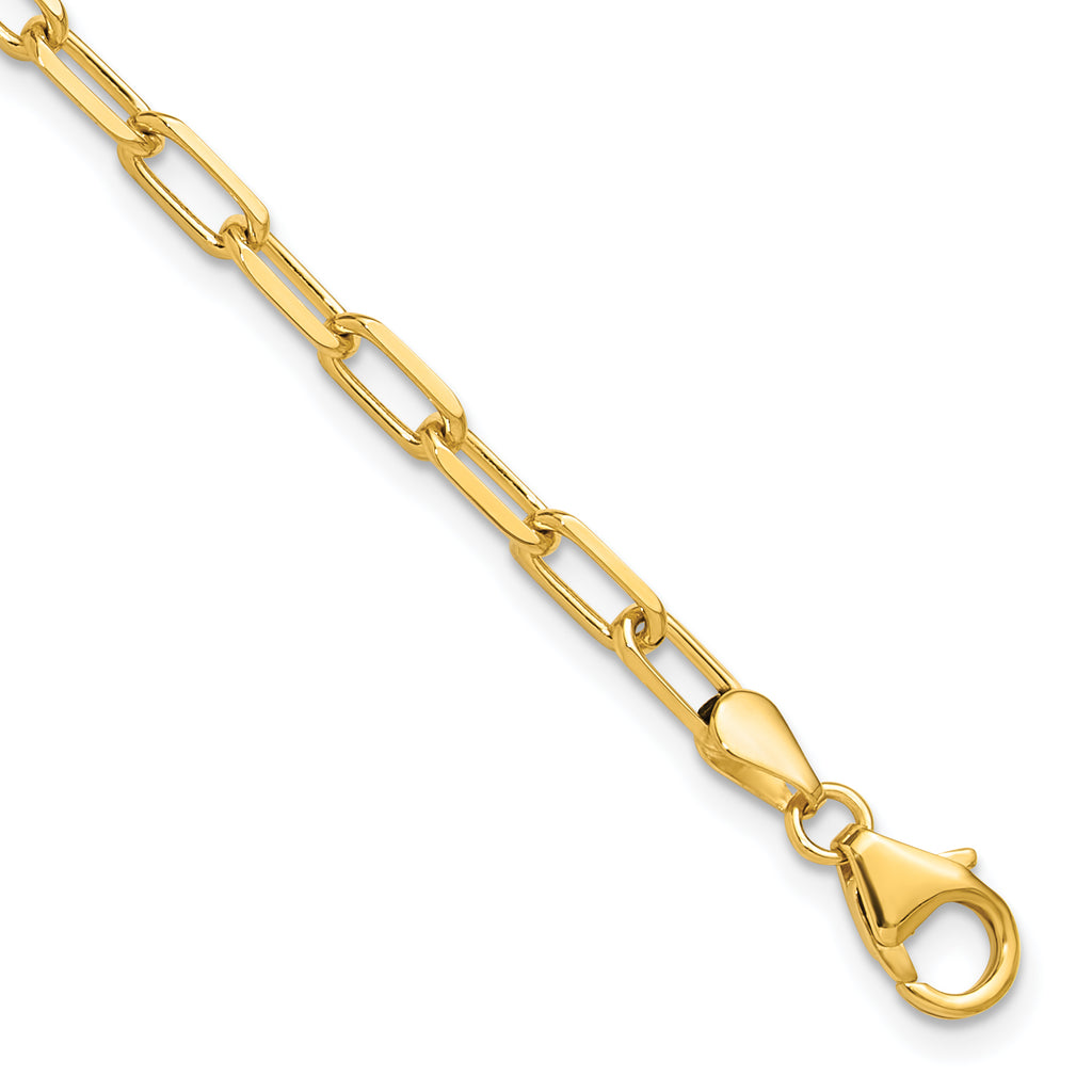 14k 3.5mm Solid Beveled D/C Paperclip Chain