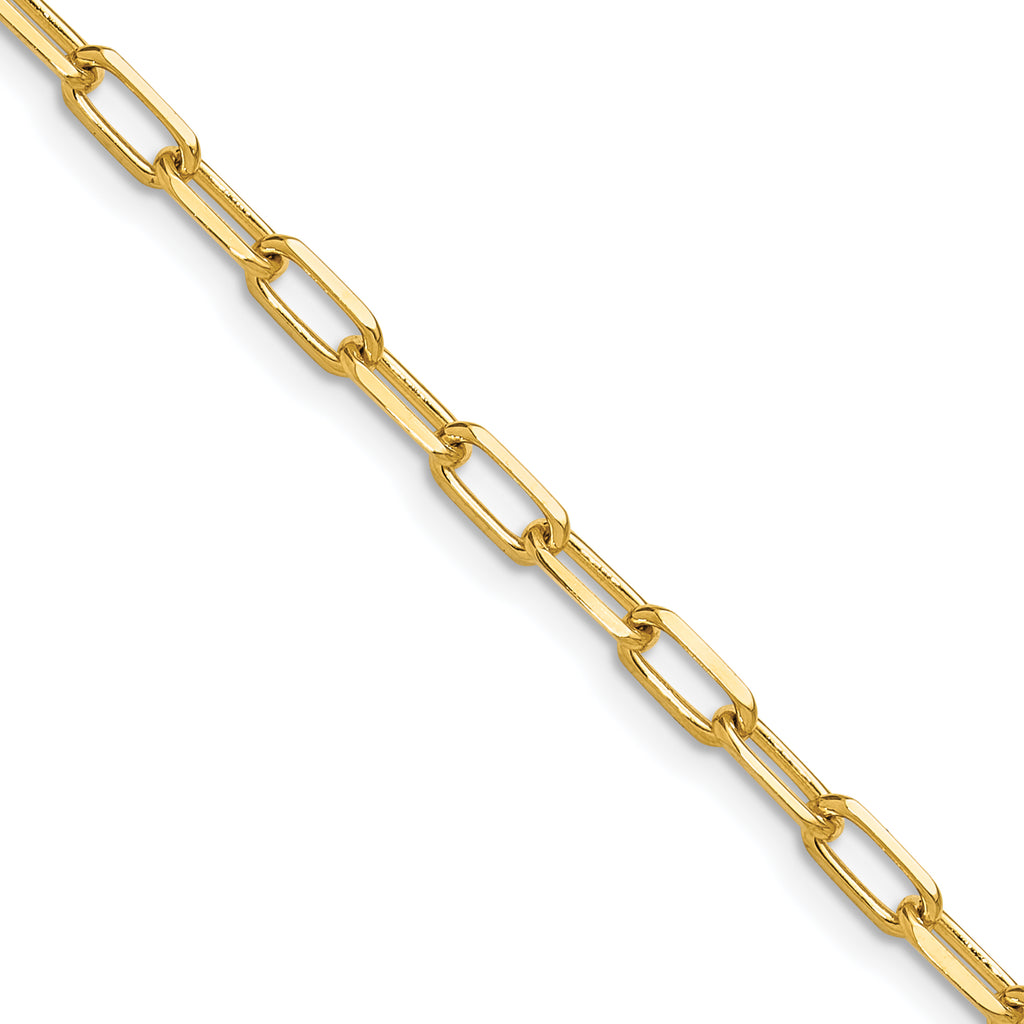 3.5mm 14K Yellow Gold Beveled D/C Paperclip Chain - Sophia Jewelers