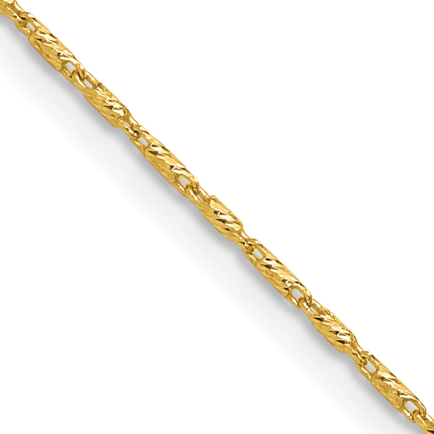 1.0mm 14K Yellow Gold Polished And Diamond-Cut Fancy Link Chain - Sophia Jewelers
