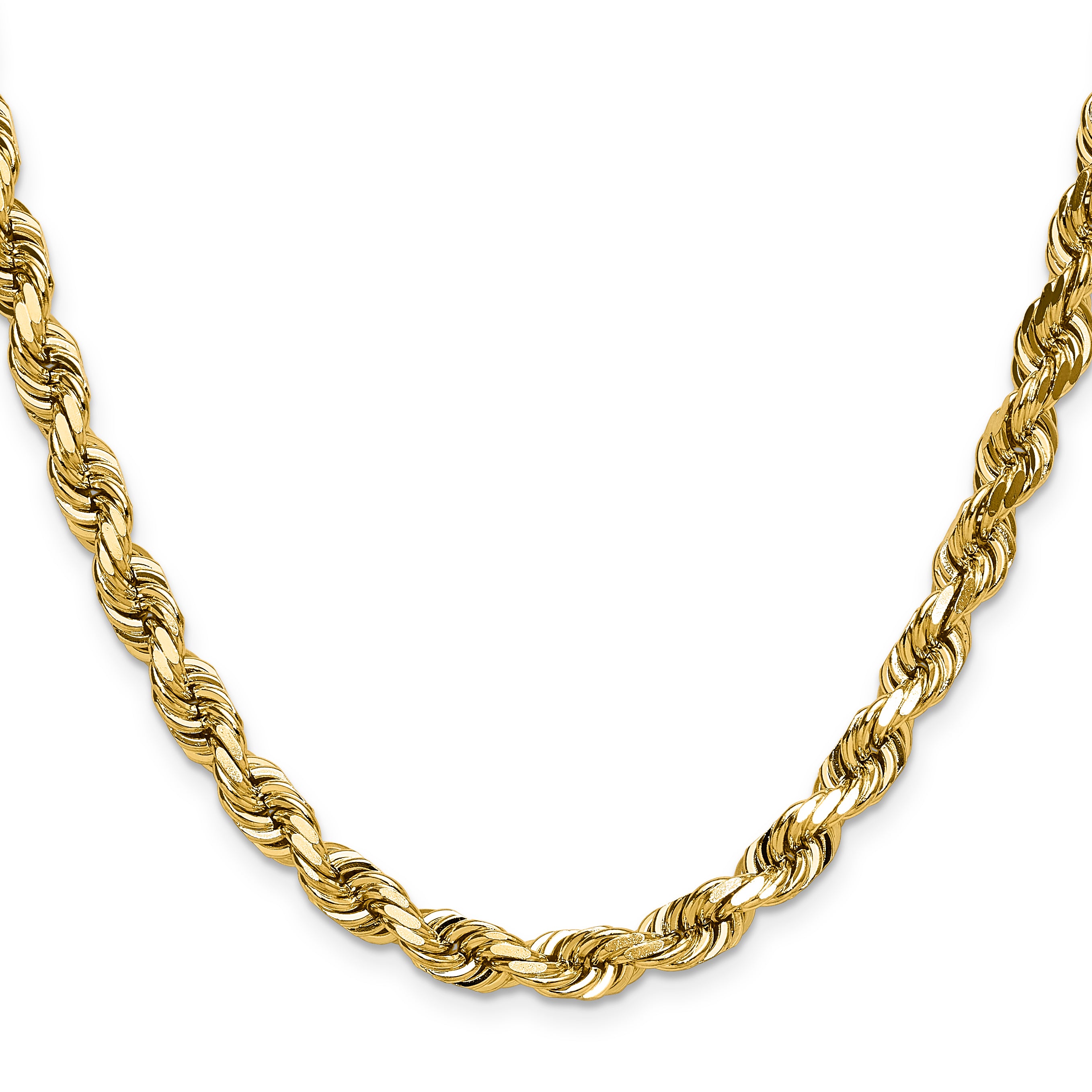 6.5mm 14K Yellow Gold Diamond-Cut Rope Chain Secondary image