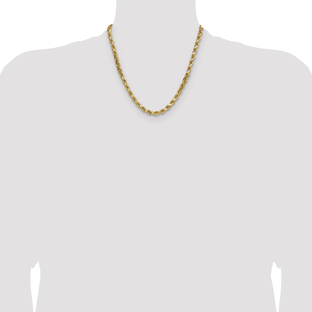 6.5mm 14K Yellow Gold Diamond-Cut Rope Chain - Sophia Jewelers