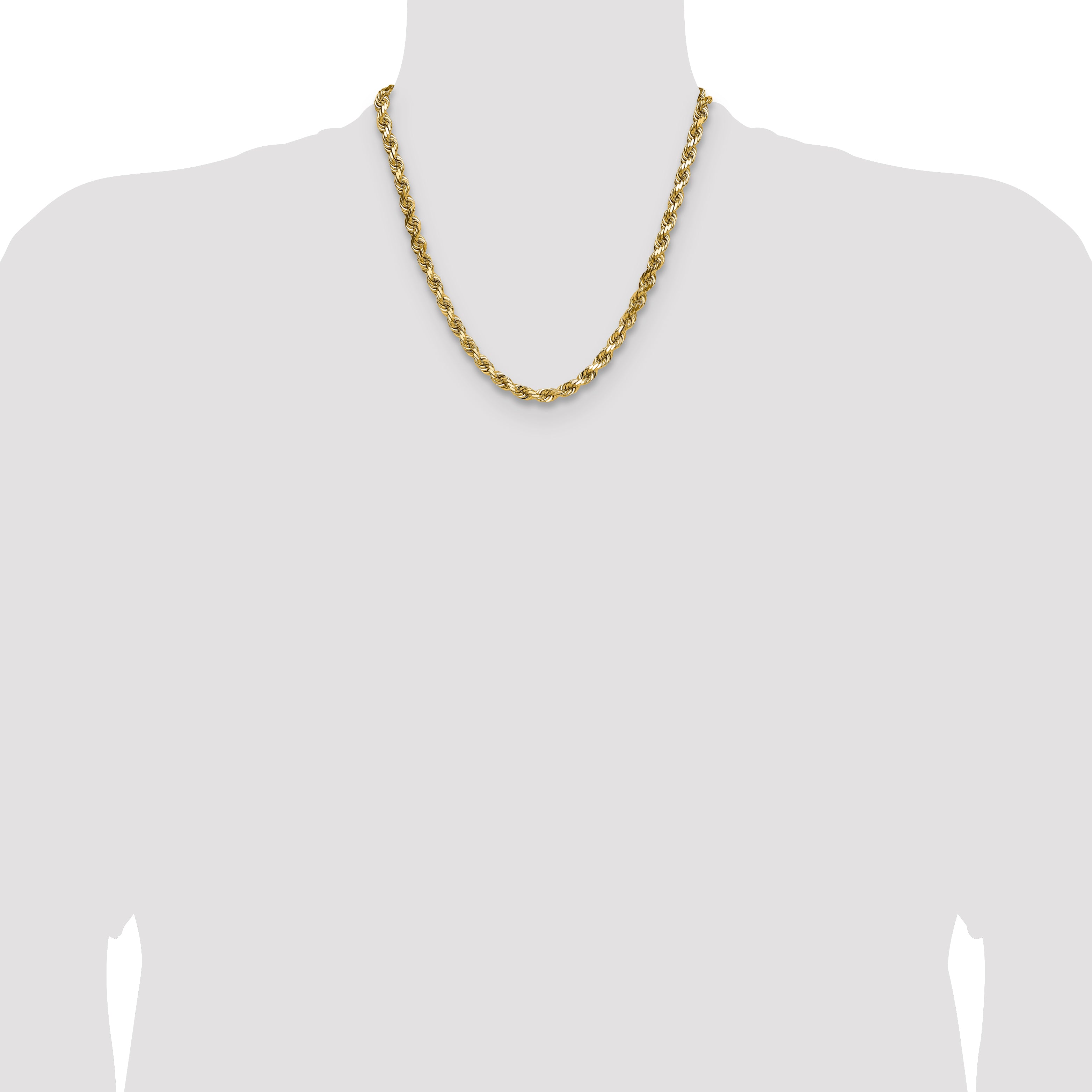 6.5mm 14K Yellow Gold Diamond-Cut Rope Chain - Sophia Jewelers