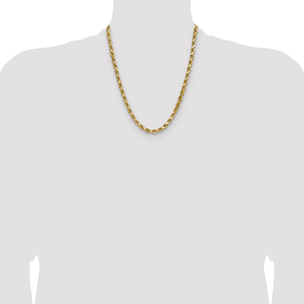 14K 6.5mm Diamond-Cut Rope Chain