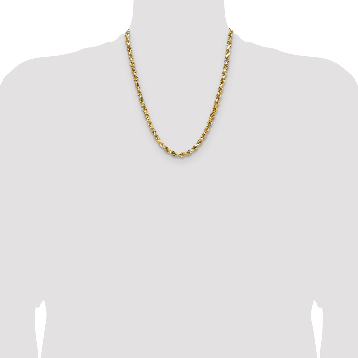 14K 6.5mm Diamond-Cut Rope Chain