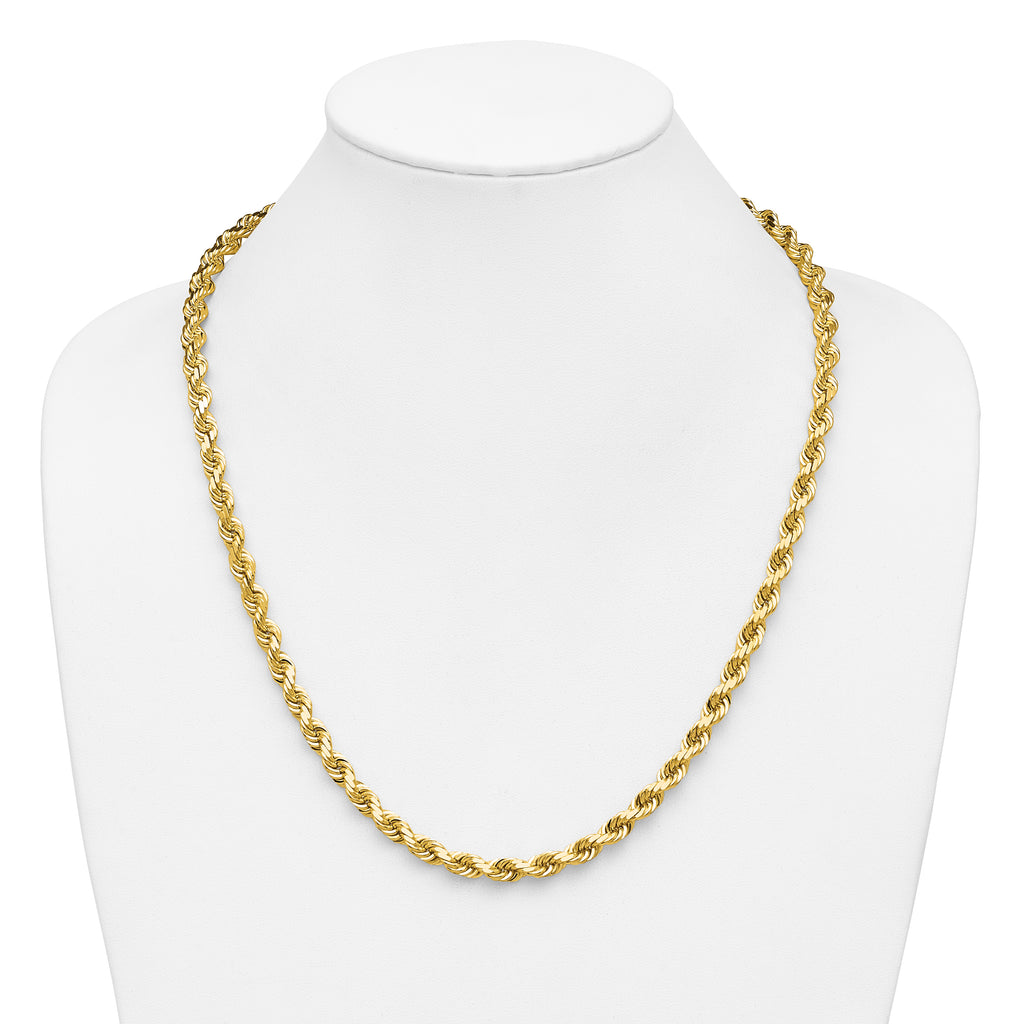 14K 6.5mm Diamond-Cut Rope Chain