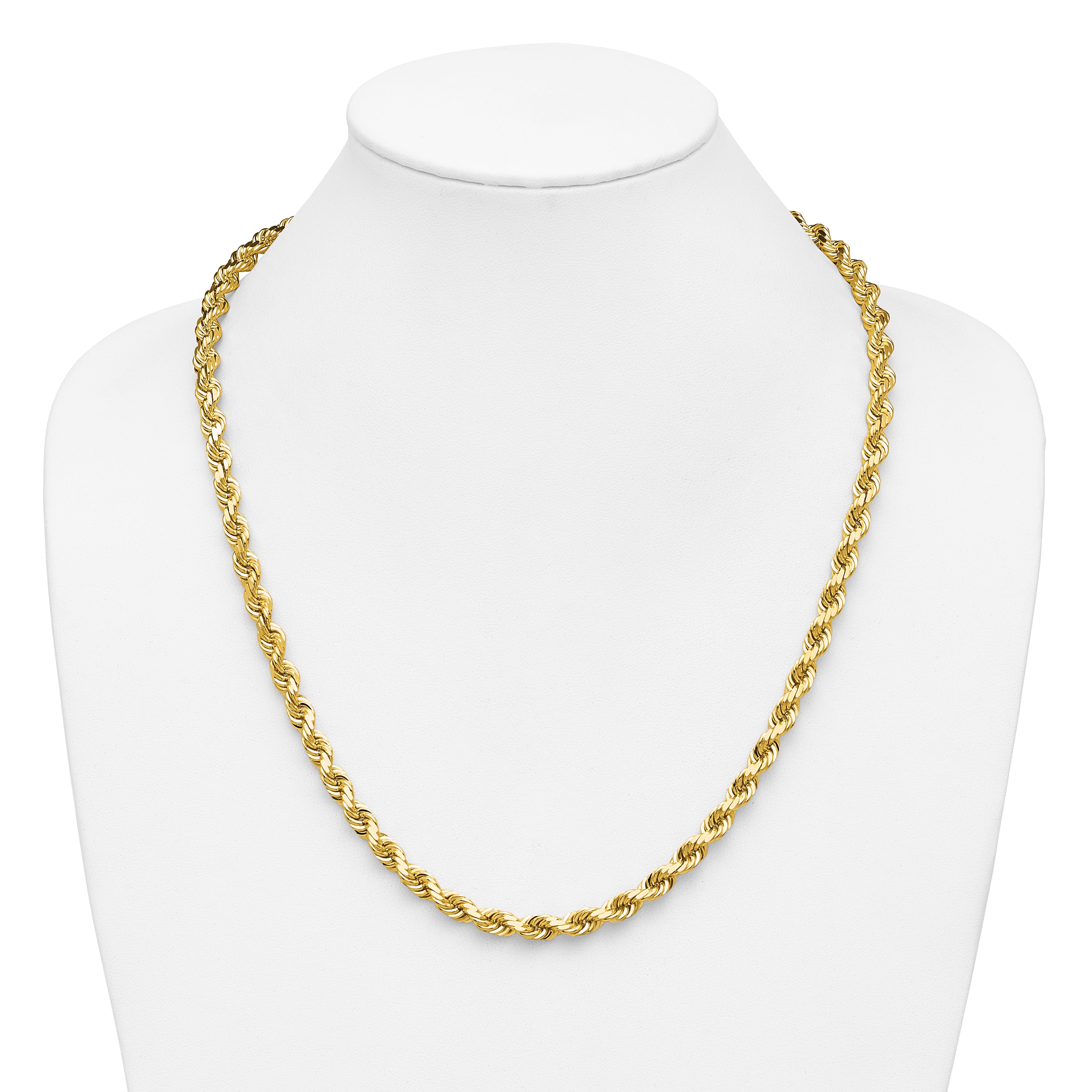 14K 6.5mm Diamond-Cut Rope Chain