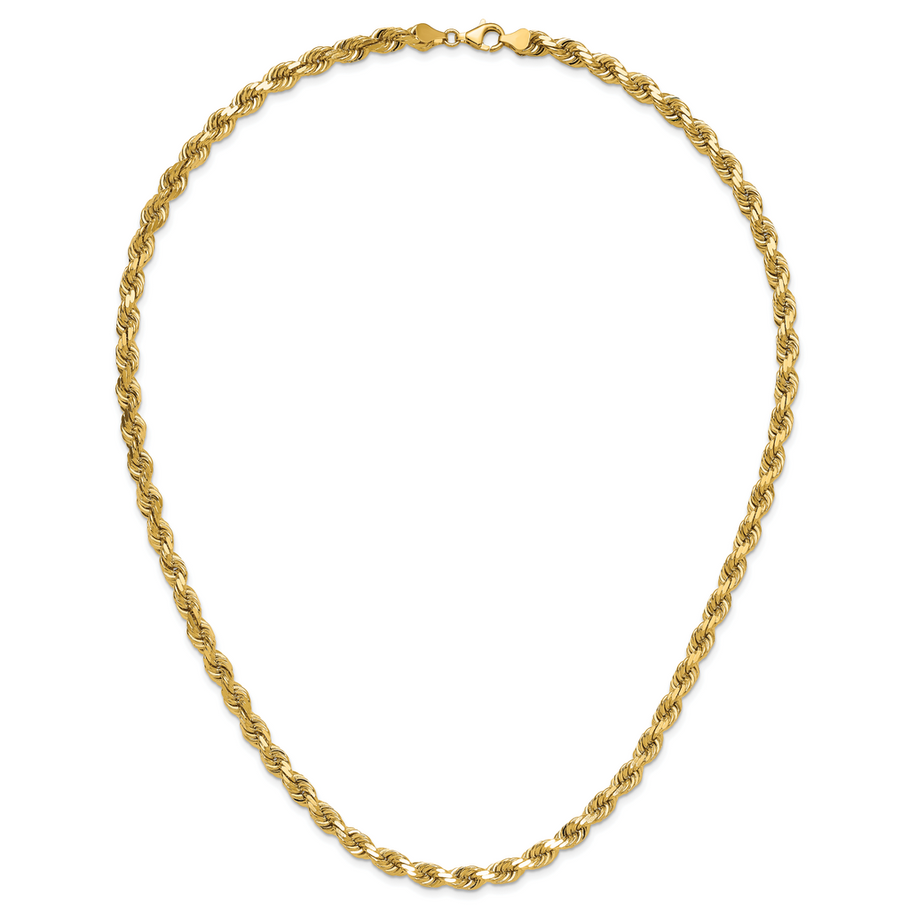 14K 6.5mm Diamond-Cut Rope Chain