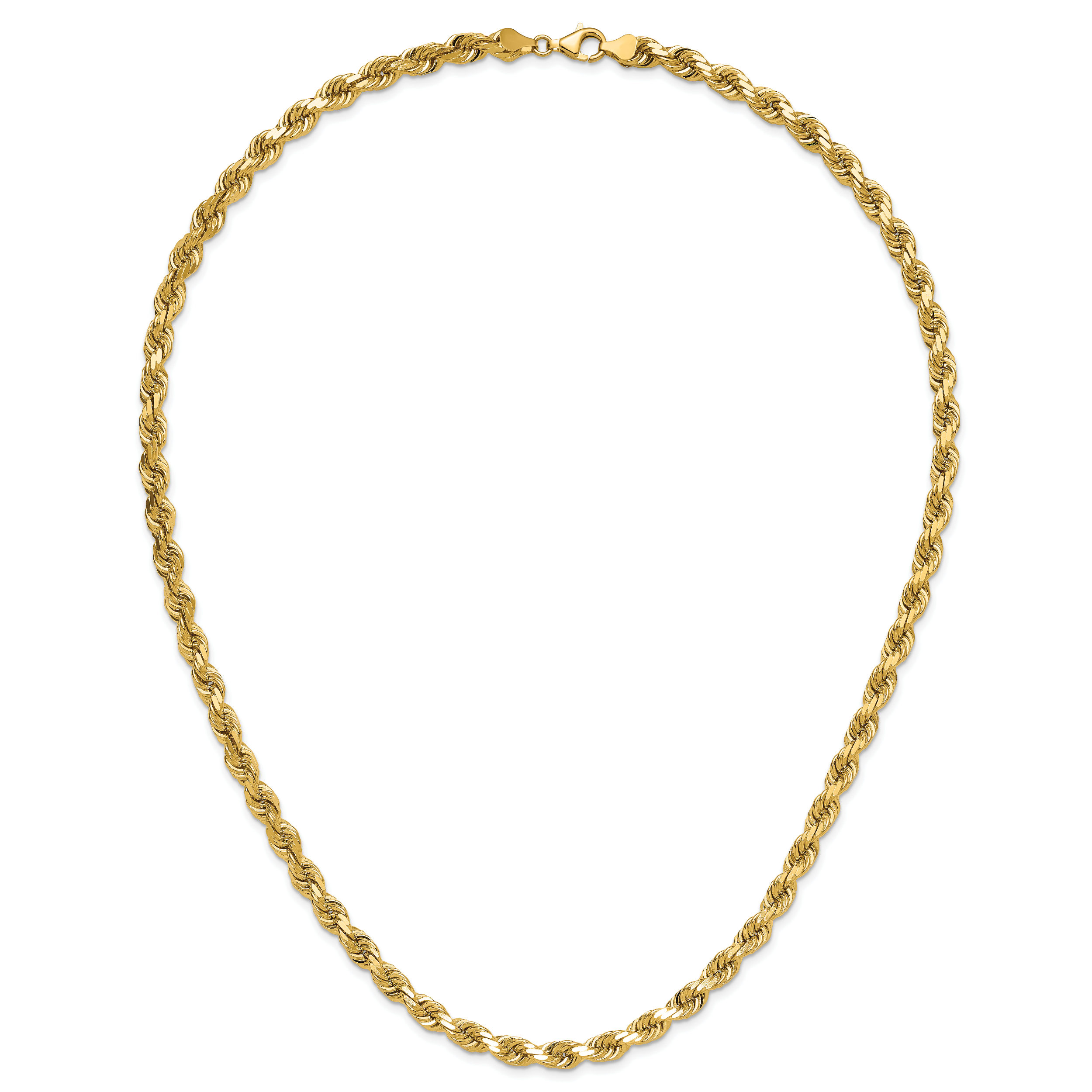 14K 6.5mm Diamond-Cut Rope Chain