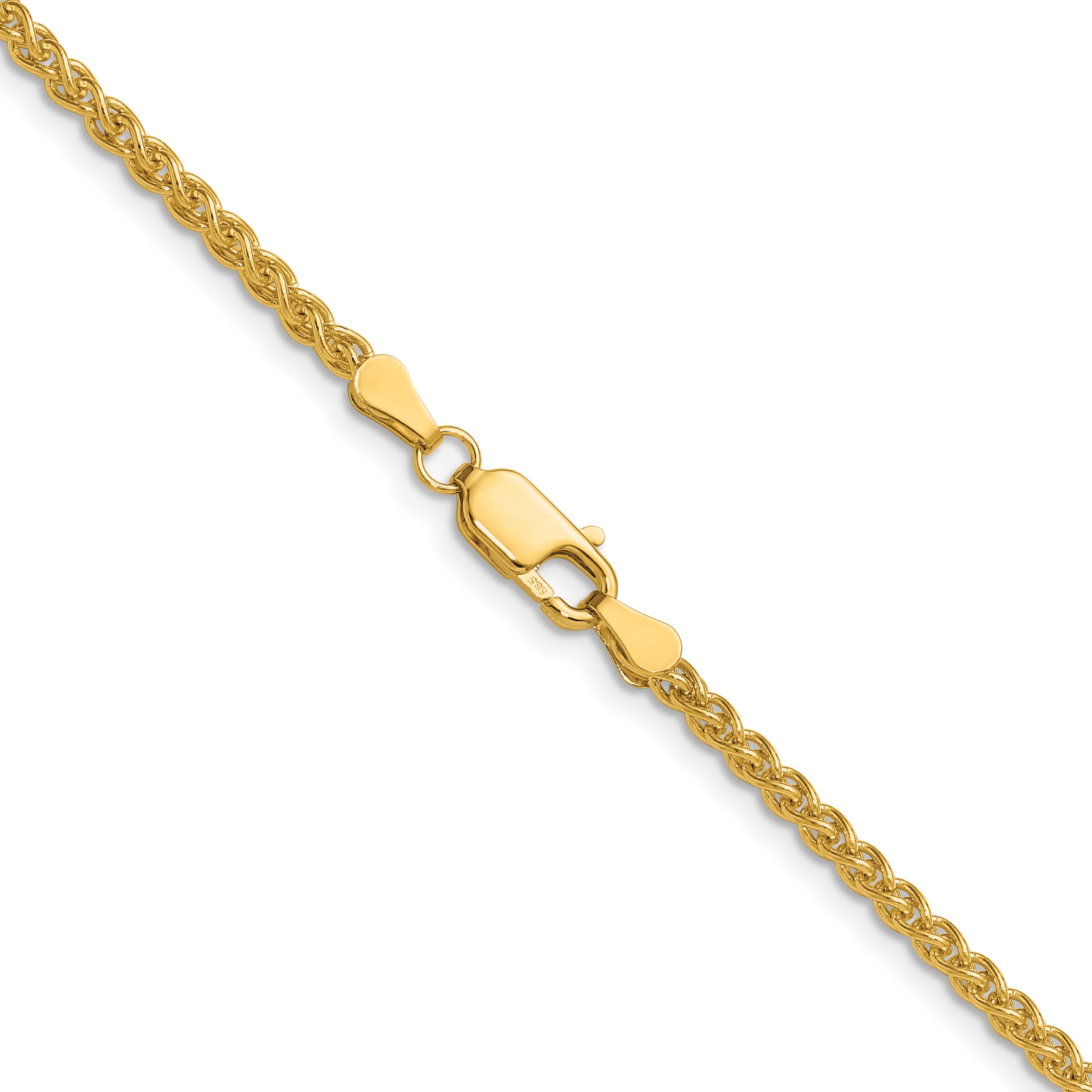 2.5mm 14K Yellow Gold Spiga Wheat Chain Secondary image