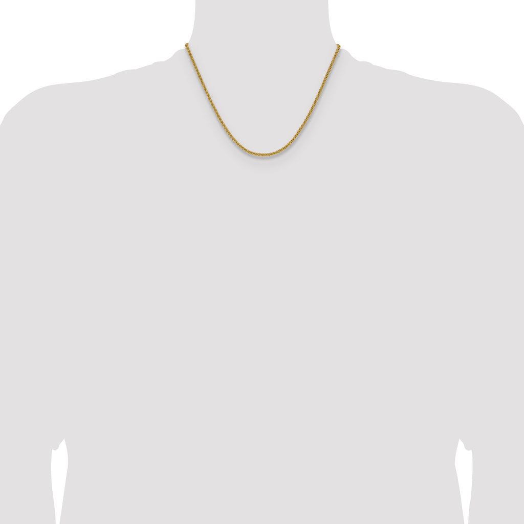 2.5mm 14K Yellow Gold Spiga Wheat Chain - Sophia Jewelers