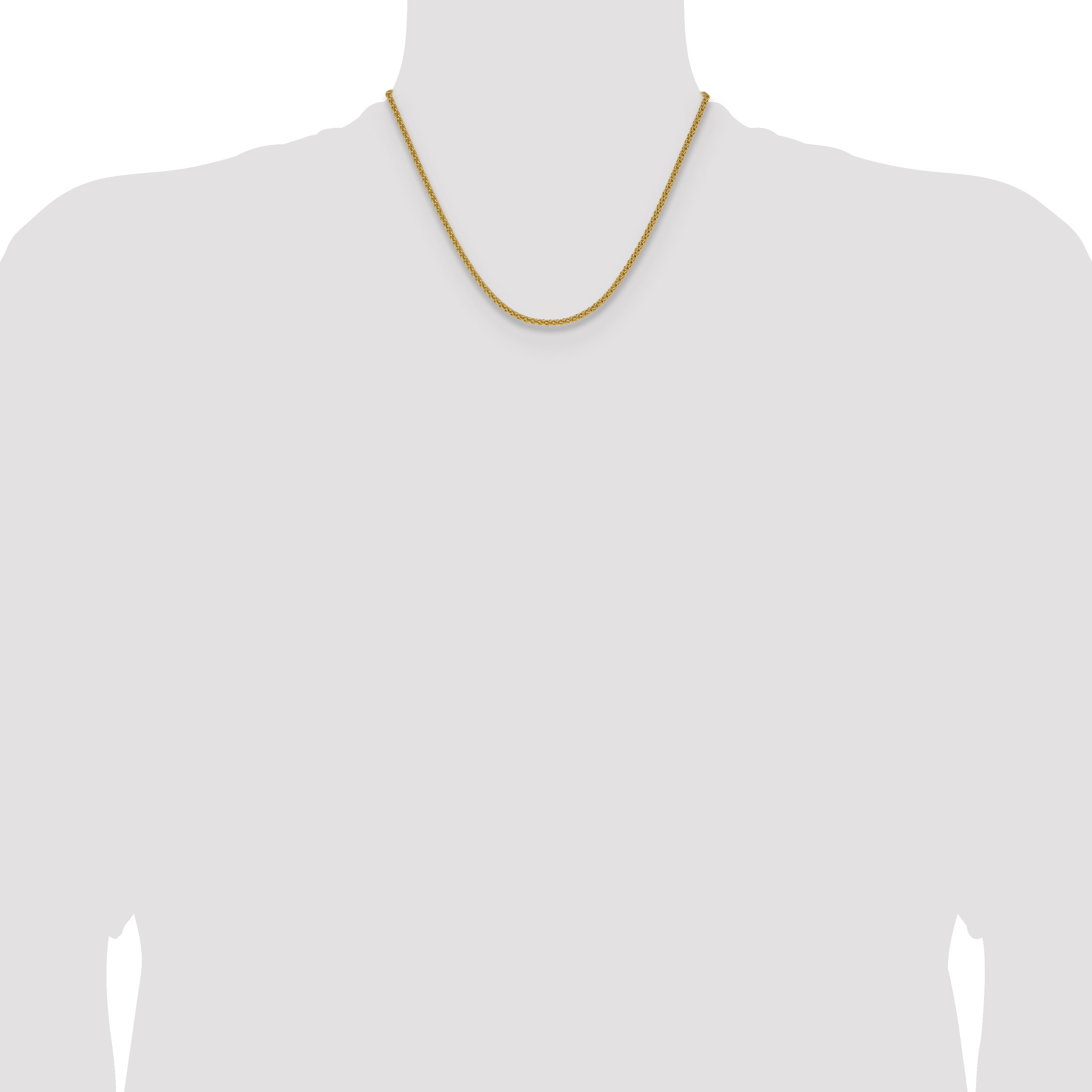 2.5mm 14K Yellow Gold Spiga Wheat Chain - Sophia Jewelers