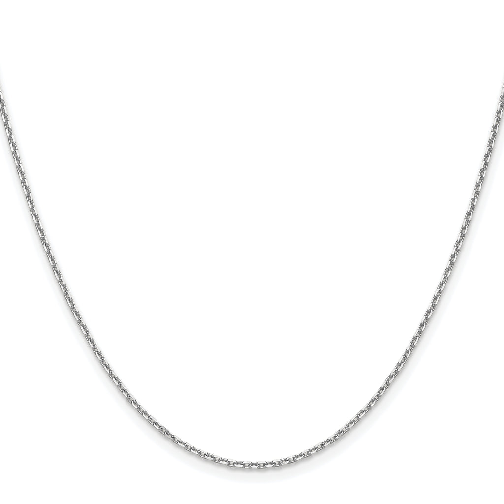 14K White Gold 1.5mm D/C Square Cable Chain