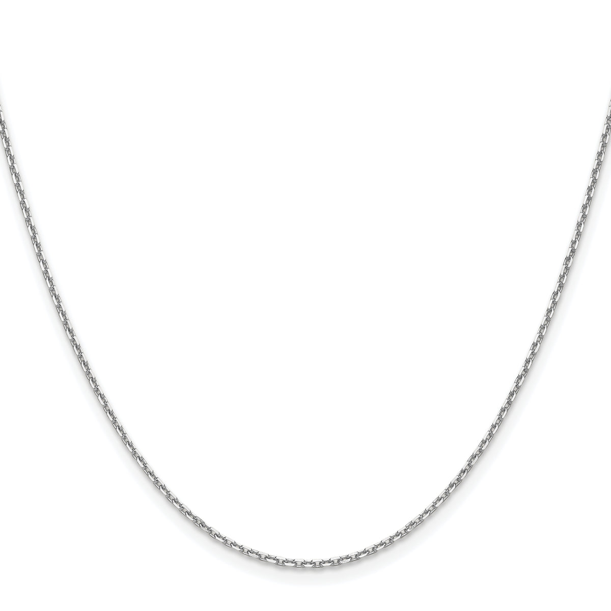14K White Gold 1.5mm D/C Square Cable Chain