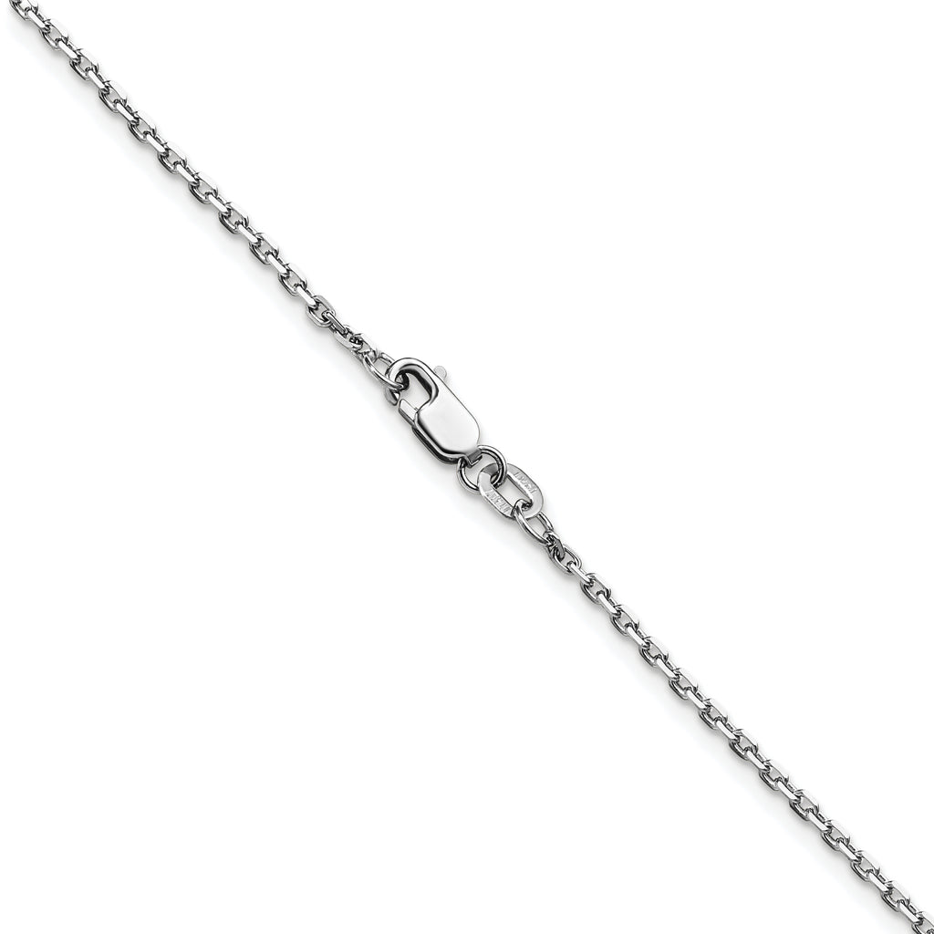 1.5mm 14K White Gold D/C Square Cable Chain - Sophia Jewelers