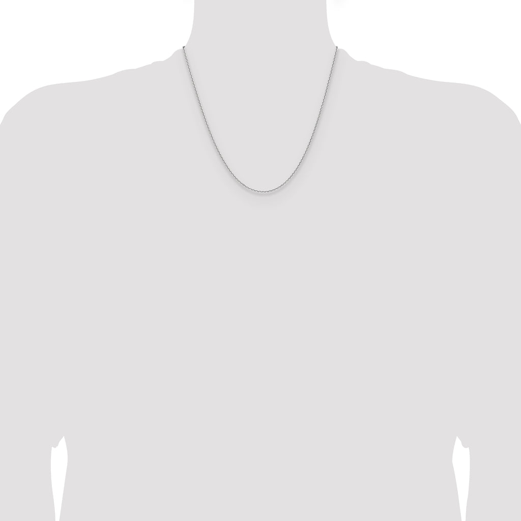 14K White Gold 1.5mm D/C Square Cable Chain