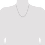 14K White Gold 1.5mm D/C Square Cable Chain