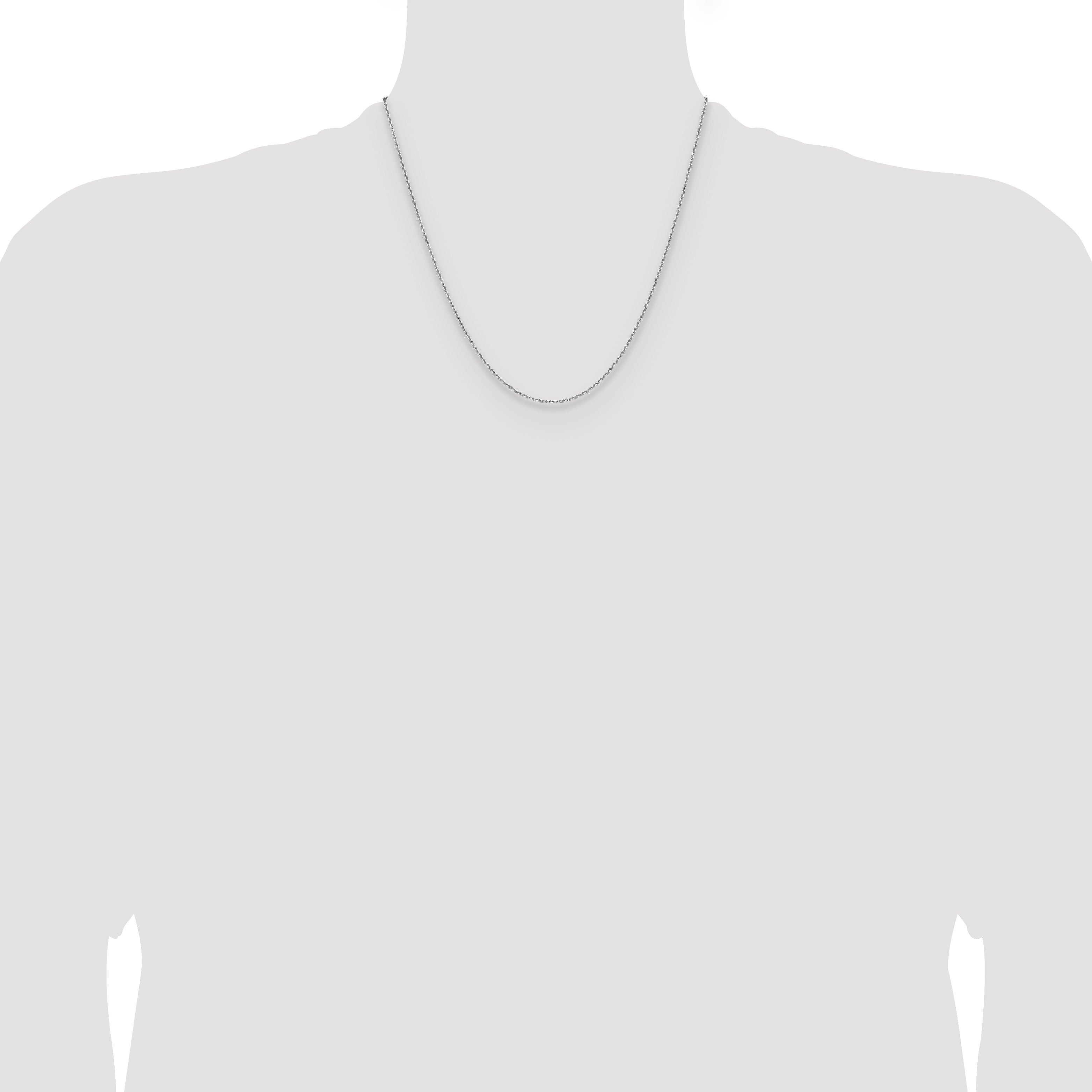 14K White Gold 1.5mm D/C Square Cable Chain