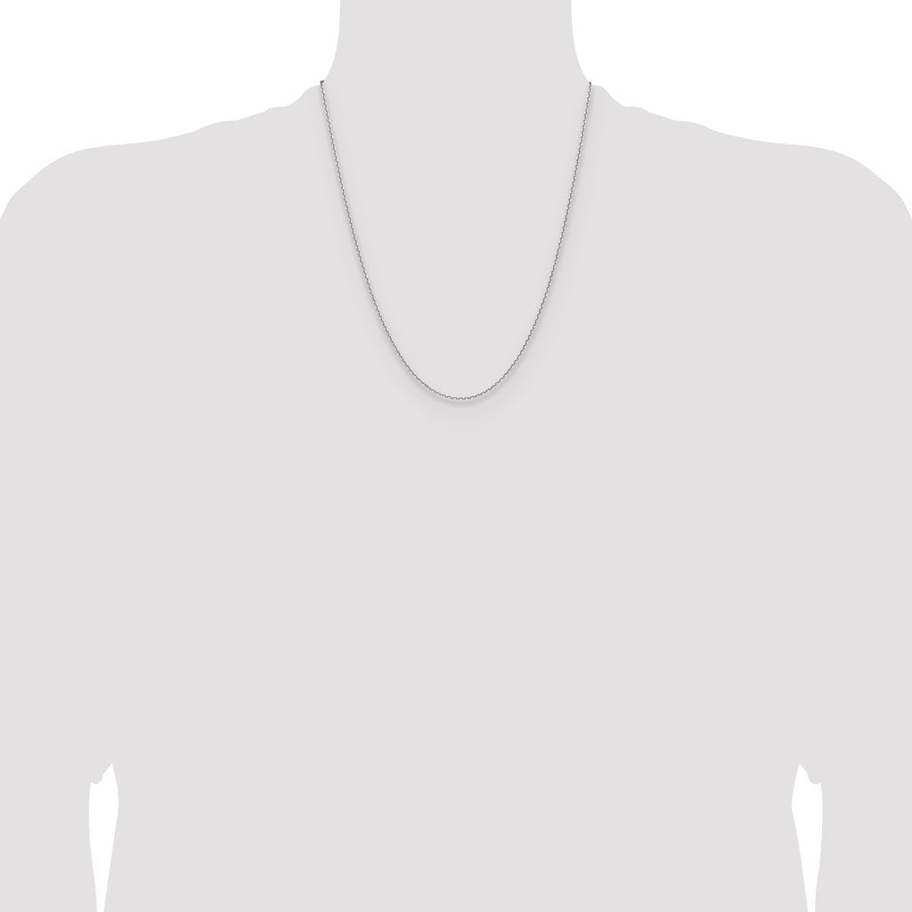 14K White Gold 1.5mm D/C Square Cable Chain