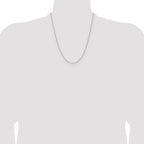 14K White Gold 1.5mm D/C Square Cable Chain