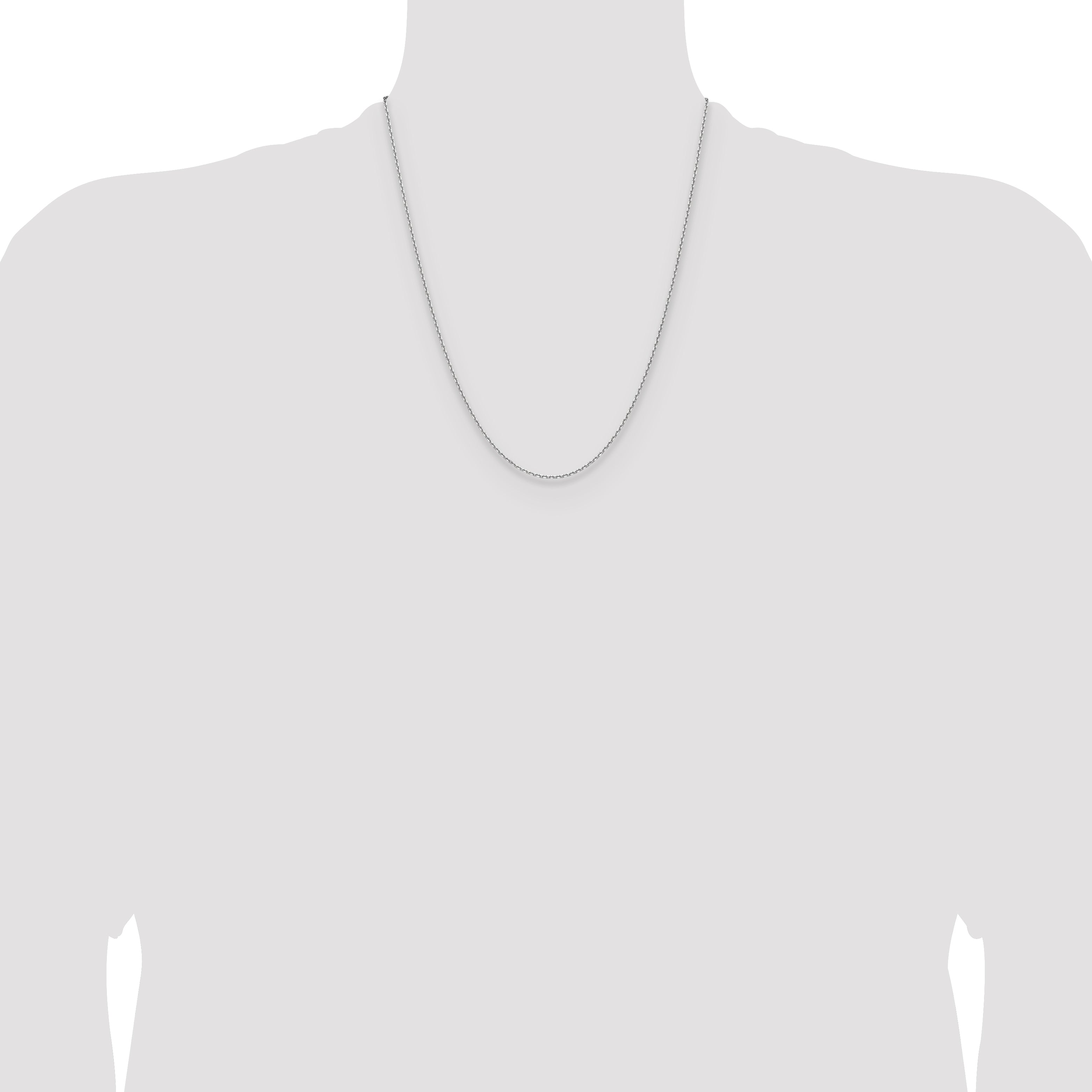 14K White Gold 1.5mm D/C Square Cable Chain