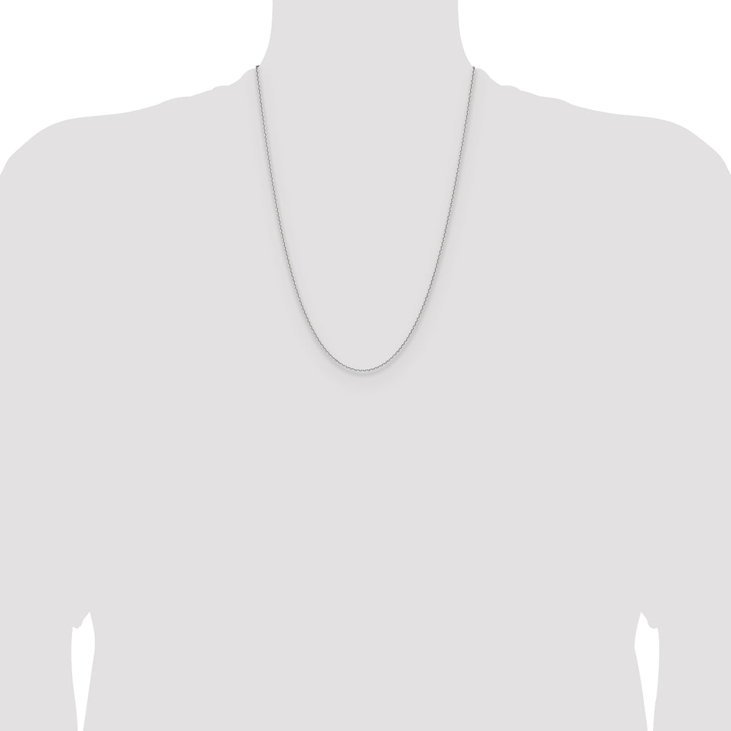 14K White Gold 1.5mm D/C Square Cable Chain