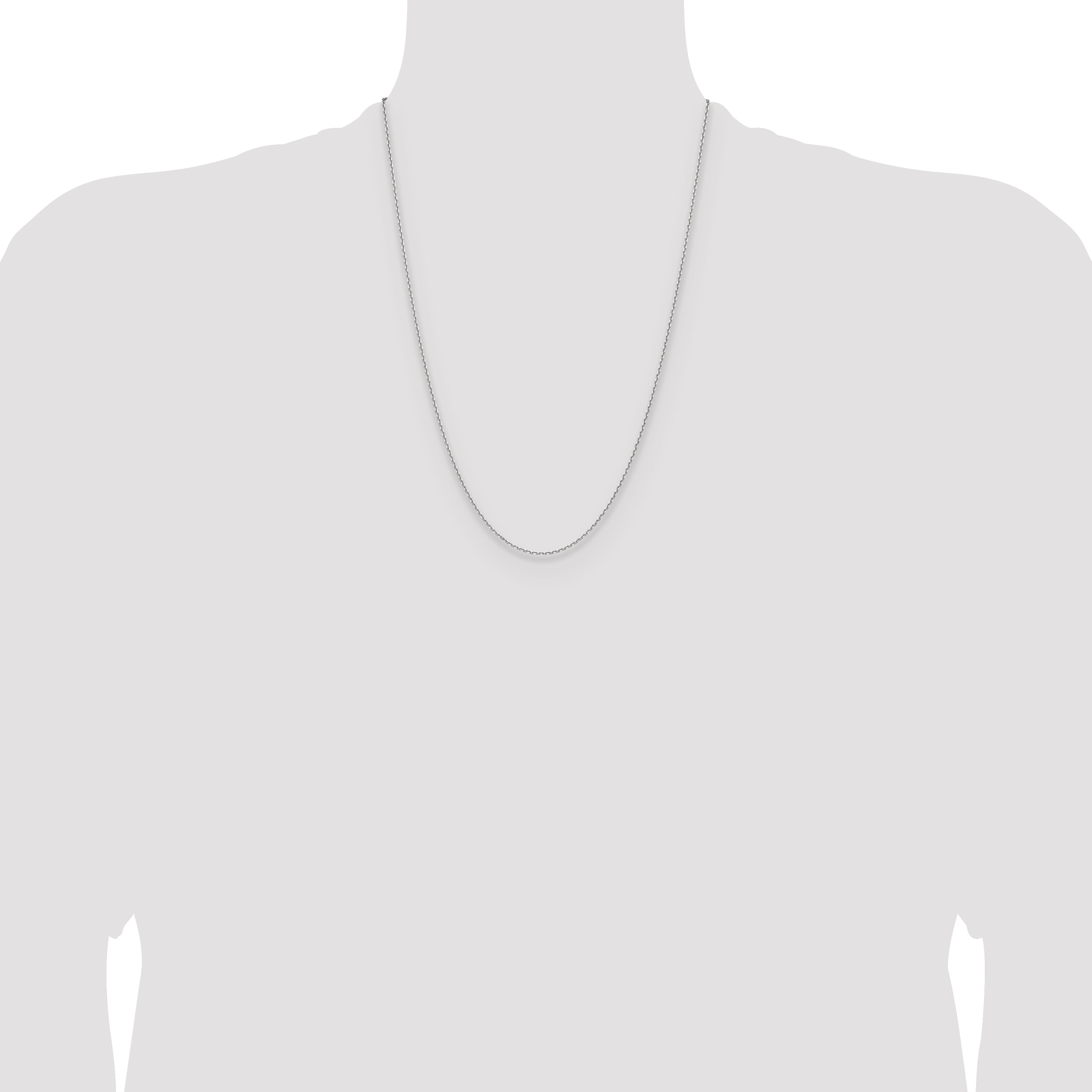 14K White Gold 1.5mm D/C Square Cable Chain