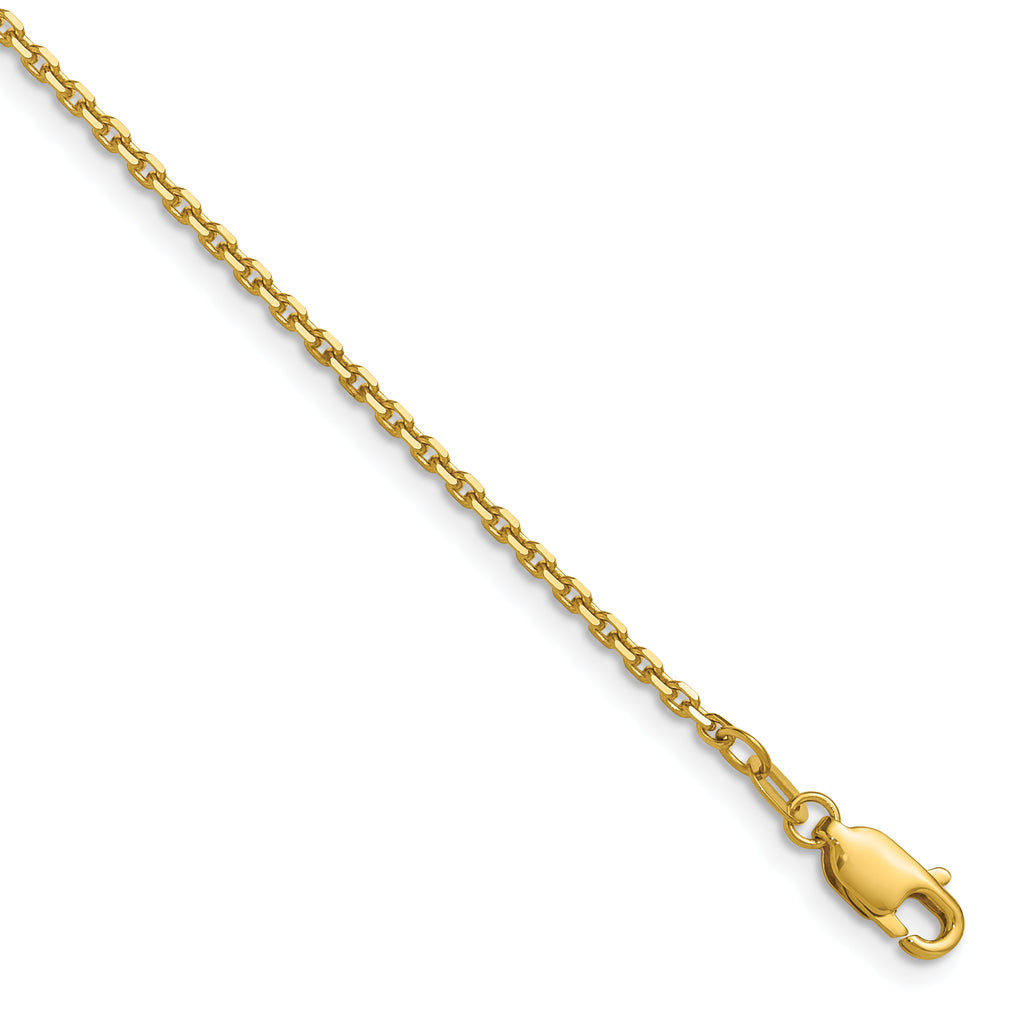 1.65mm 14K Yellow Gold D/C Square Cable Chain - Sophia Jewelers