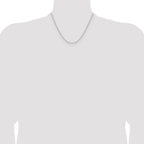 14K White Gold 1.65mm D/C Square Cable Chain
