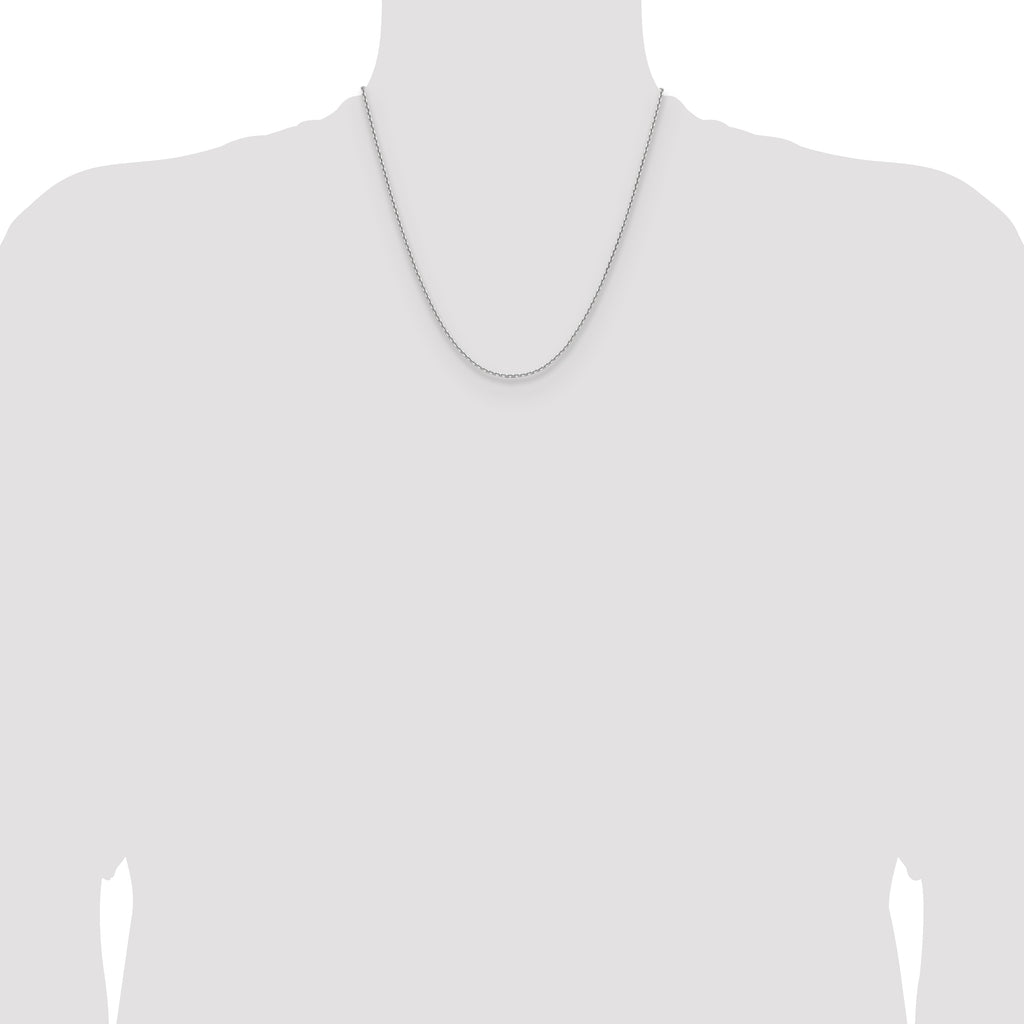 14K White Gold 1.65mm D/C Square Cable Chain