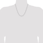 14K White Gold 1.65mm D/C Square Cable Chain