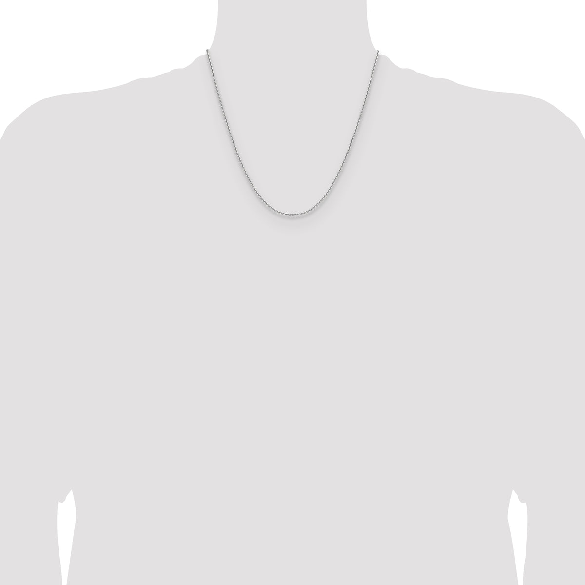 14K White Gold 1.65mm D/C Square Cable Chain