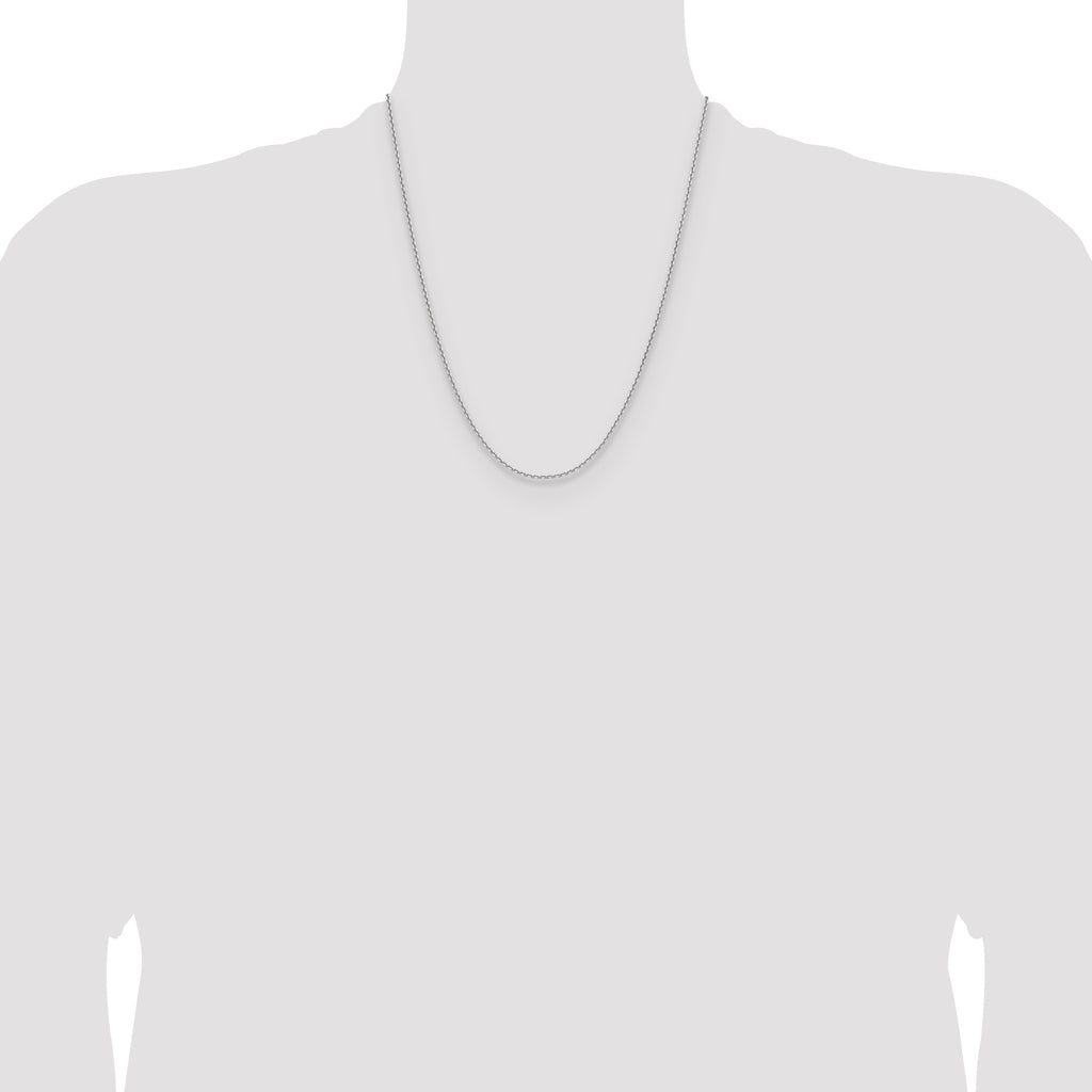 14K White Gold 1.65mm D/C Square Cable Chain