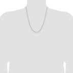14K White Gold 1.65mm D/C Square Cable Chain
