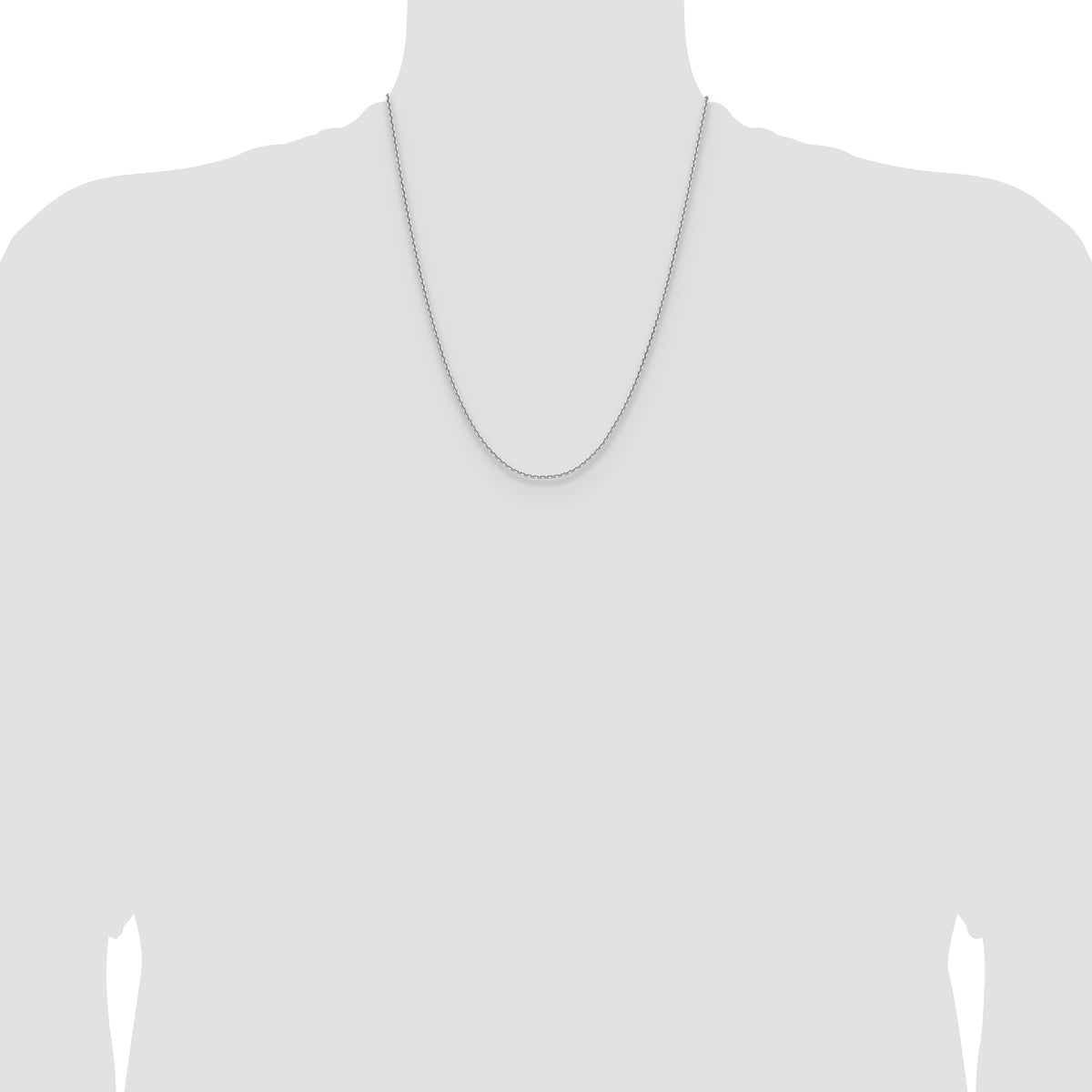 14K White Gold 1.65mm D/C Square Cable Chain