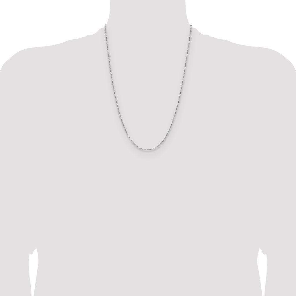14K White Gold 1.65mm D/C Square Cable Chain