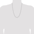 14K White Gold 1.65mm D/C Square Cable Chain