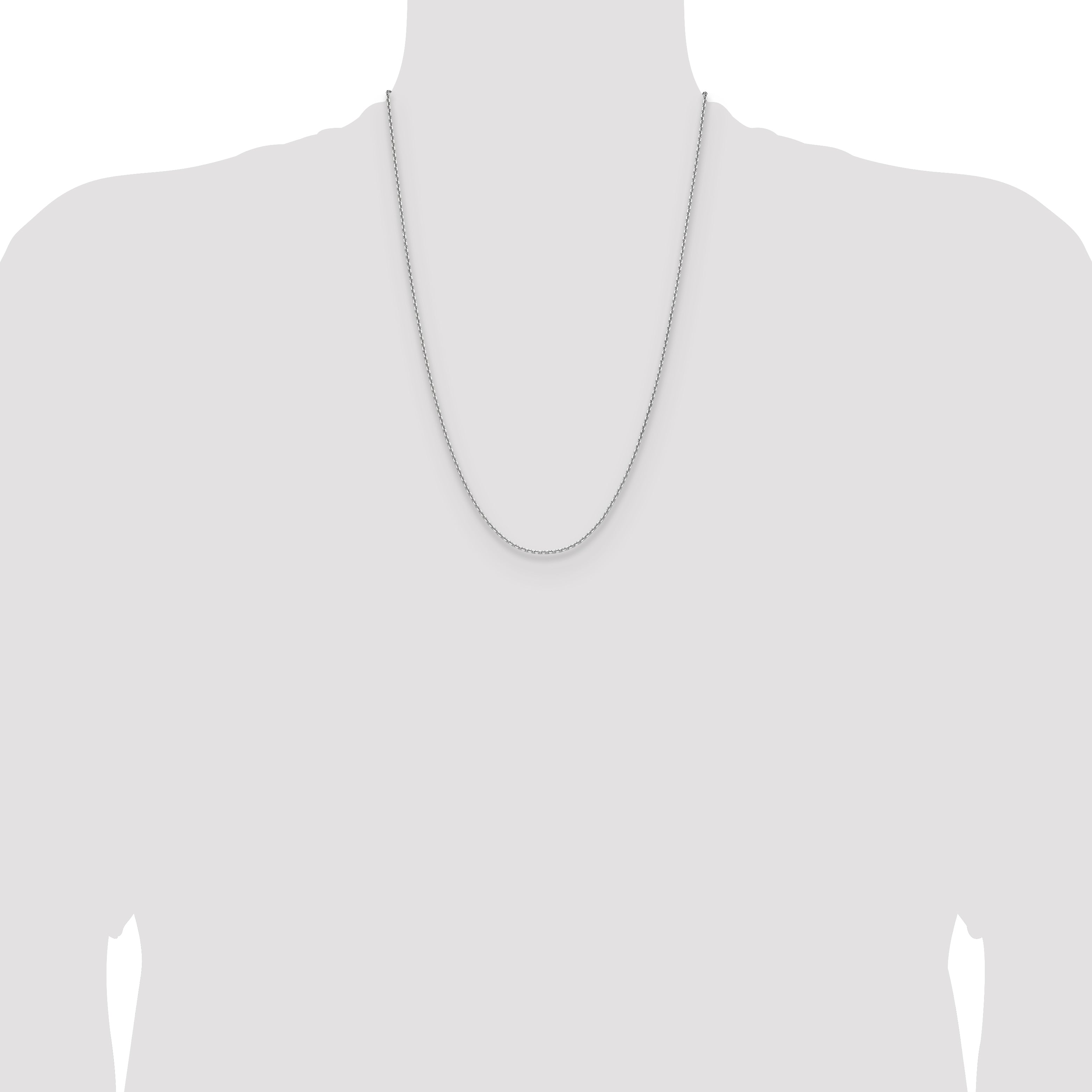 14K White Gold 1.65mm D/C Square Cable Chain