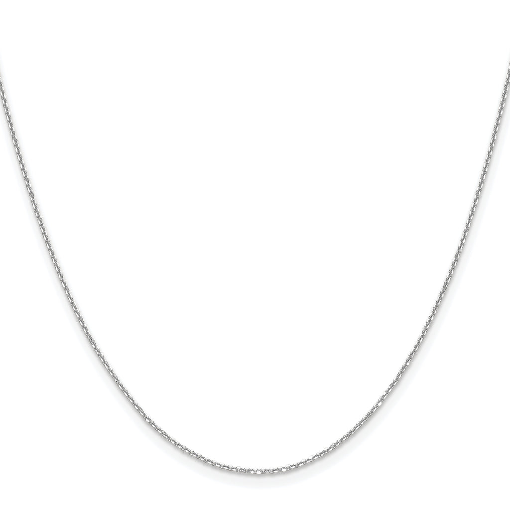 1.1mm 14K White Gold Round Cable Chain - Sophia Jewelers