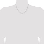 14K White Gold 1.25mm D/C Round Cable Chain