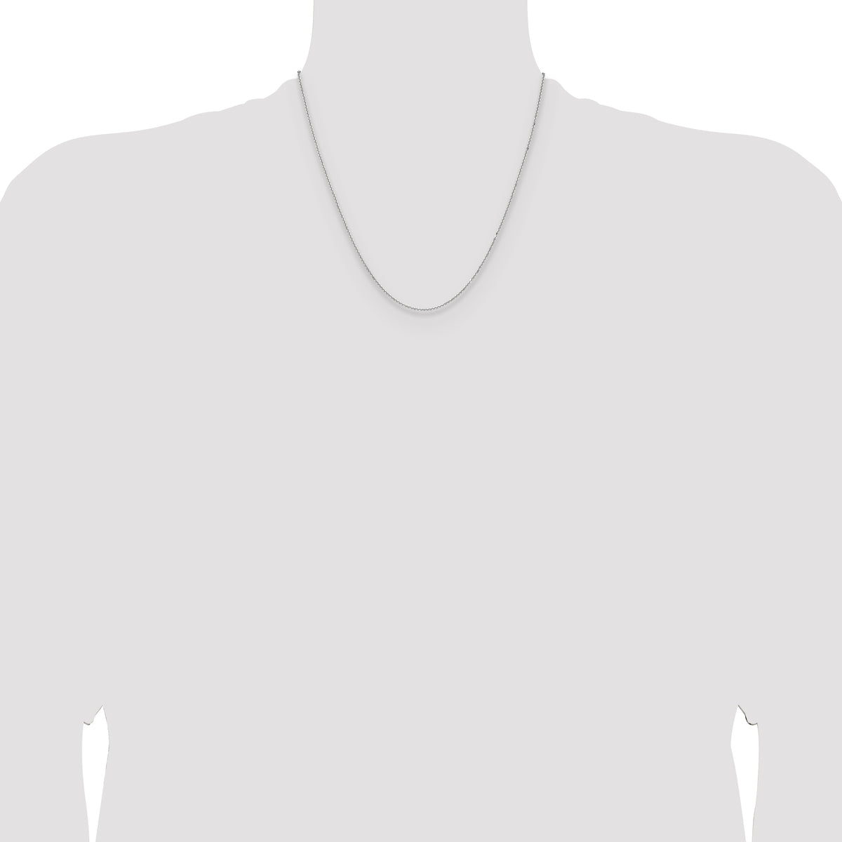14K White Gold 1.25mm D/C Round Cable Chain