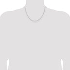 14K White Gold 1.45mm D/C Round Cable Chain