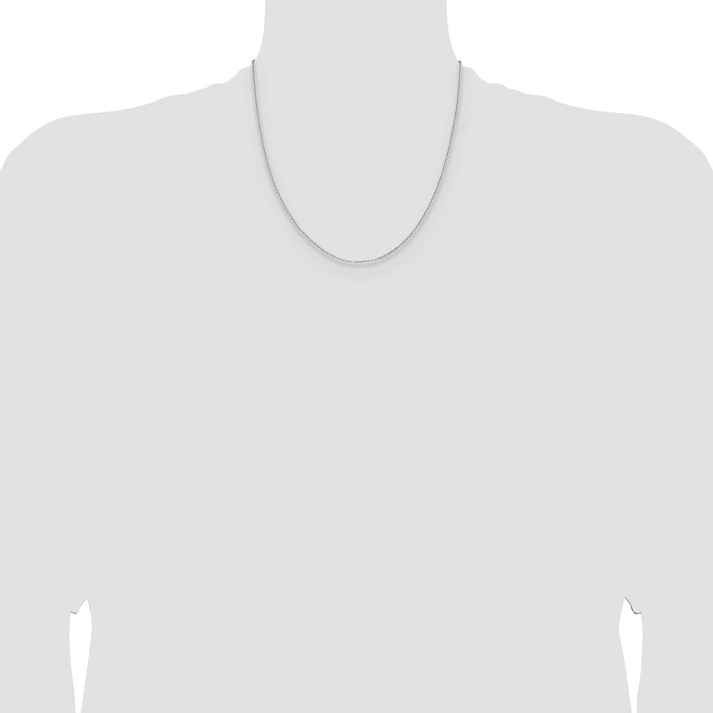 14K White Gold 1.45mm D/C Round Cable Chain