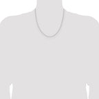 14K White Gold 1.45mm D/C Round Cable Chain