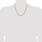 14K 3.7mm Semi-Solid D/C Round Box Chain