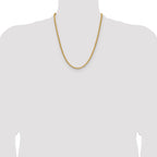 14K 3.7mm Semi-Solid D/C Round Box Chain