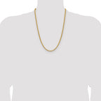 14K 3.7mm Semi-Solid D/C Round Box Chain