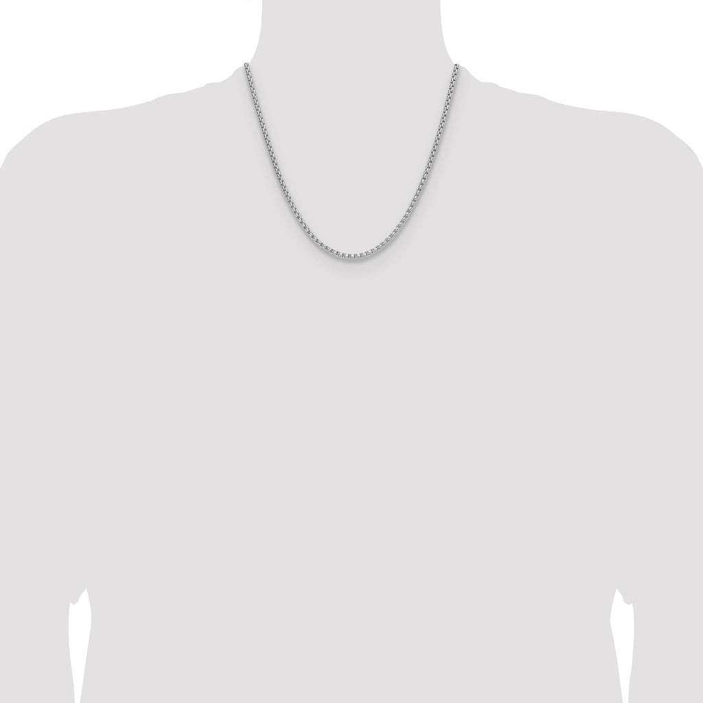 14k WG 2.2mm Solid Beveled D/C Paperclip Chain