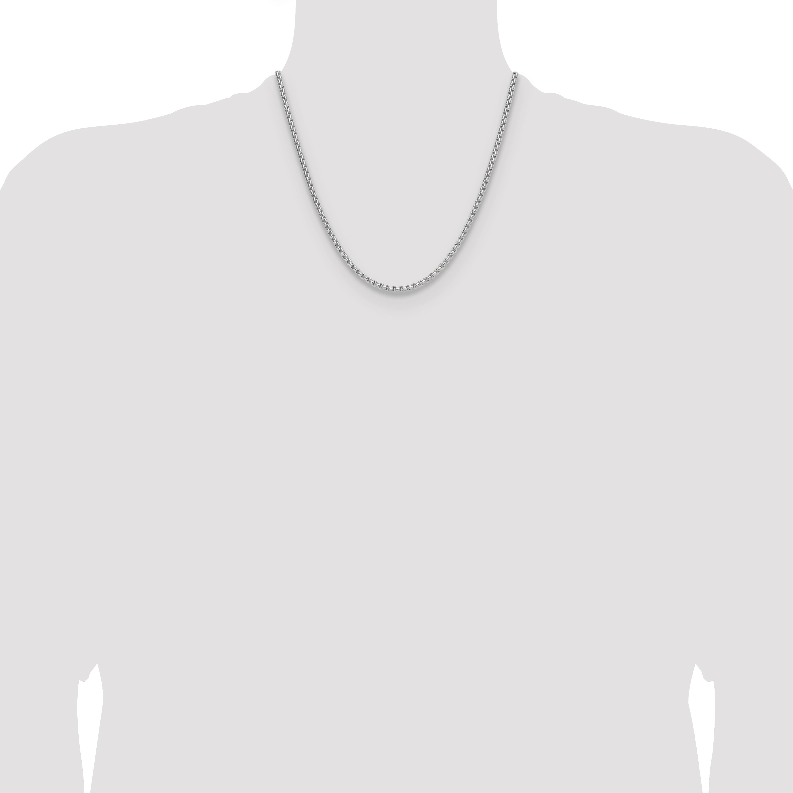 14k WG 2.2mm Solid Beveled D/C Paperclip Chain