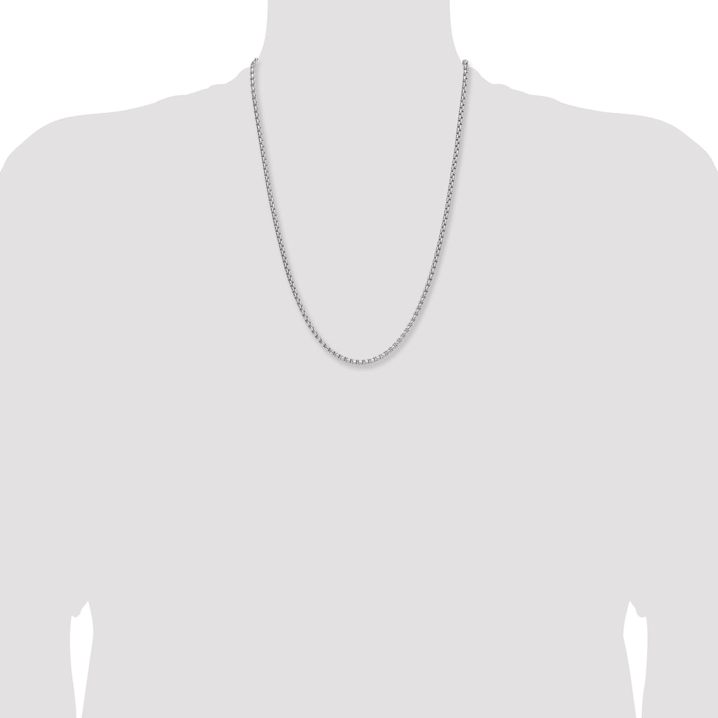 14k WG 2.2mm Solid Beveled D/C Paperclip Chain